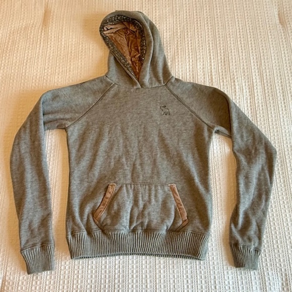 NWT Abercrombie&Fitch "Ezra Fitch" Lux Gray Hoodie Size Medium - Picture 1 of 8